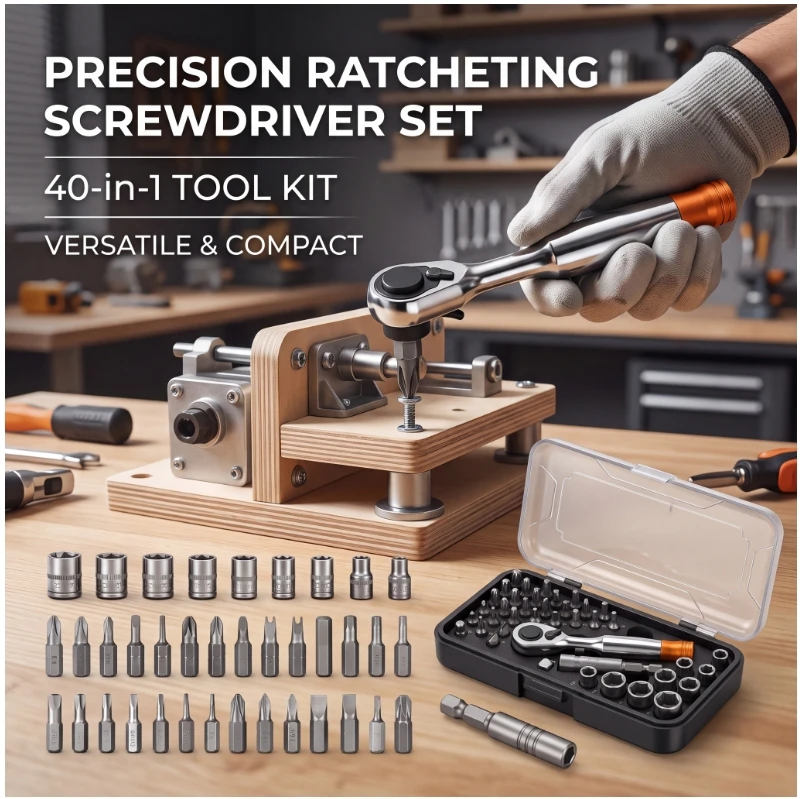VMAN 40 in 1 Ratchet Labor-Saving S2 Screwdriver Set Bicycle Repair Socket Set Household Appliance Disassembly and Repair Tool