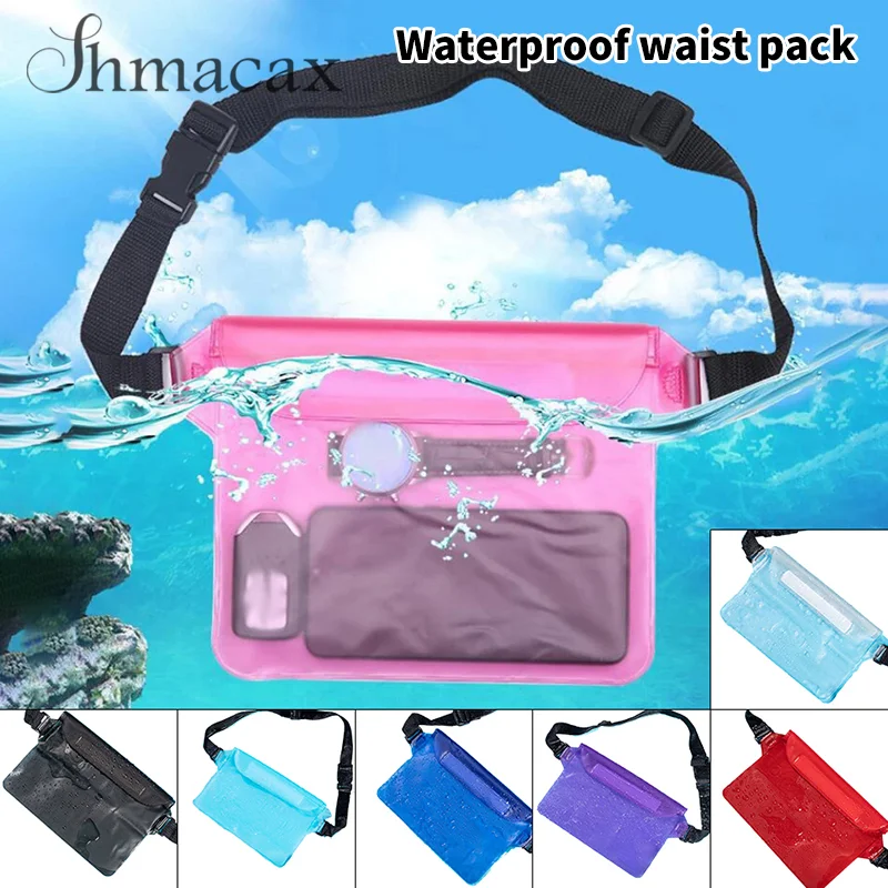 Waterproof Swimming Diving Bag PVC Beach Drifting Diving Waist Pack Shoulder Bag Underwater Mobile Phone Case Outdoor Dry Bag