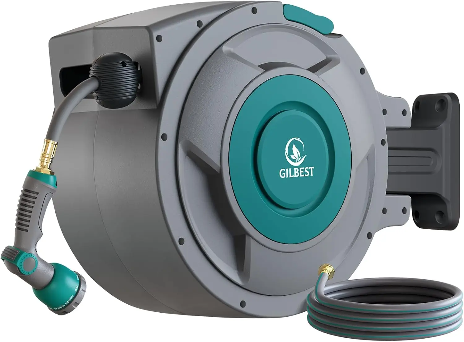 

Выдвижная катушка для садового шланга длиной 130 футов с насадкой на 10 функций, настенная, сверхпрочная, для легкого полива и уборки