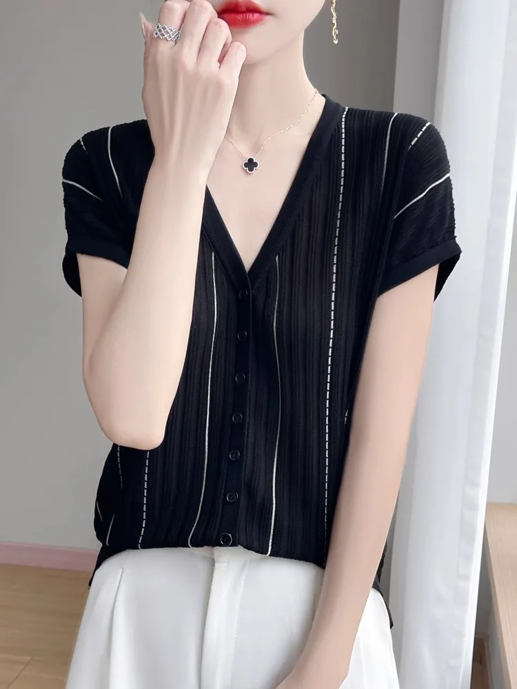   Lyocell ort Sve Open Cardigan Color Blo da donna Leggero Aria condizionata irt oulder Lunghezza Flng S...