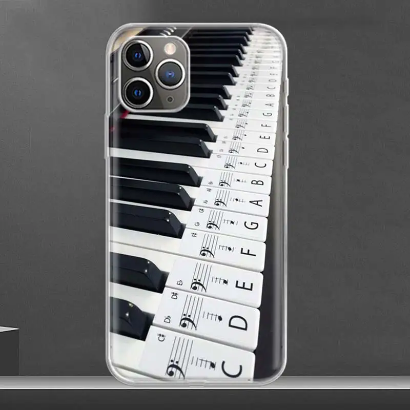 Music Piano Keyboard Phone Case For iPhone 16 15 14 Plus 12 13 Mini 11 Pro Max X Xs  8 7 SE + Soft Fundas Coque Shell Cover 15 1