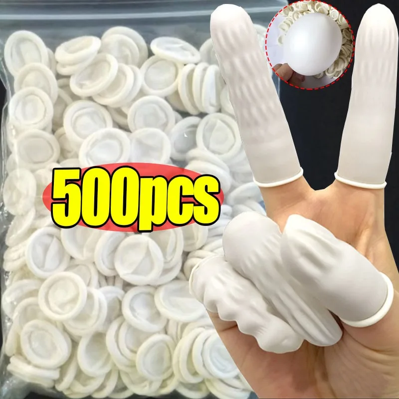 شفافة في الهواء الطلق إصبع كم رقيقة جدا متجمد عدم الانزلاق قفازات خالية من الغبار مسمار حماية إصبع كم قفازات العمل اللاتكس #3