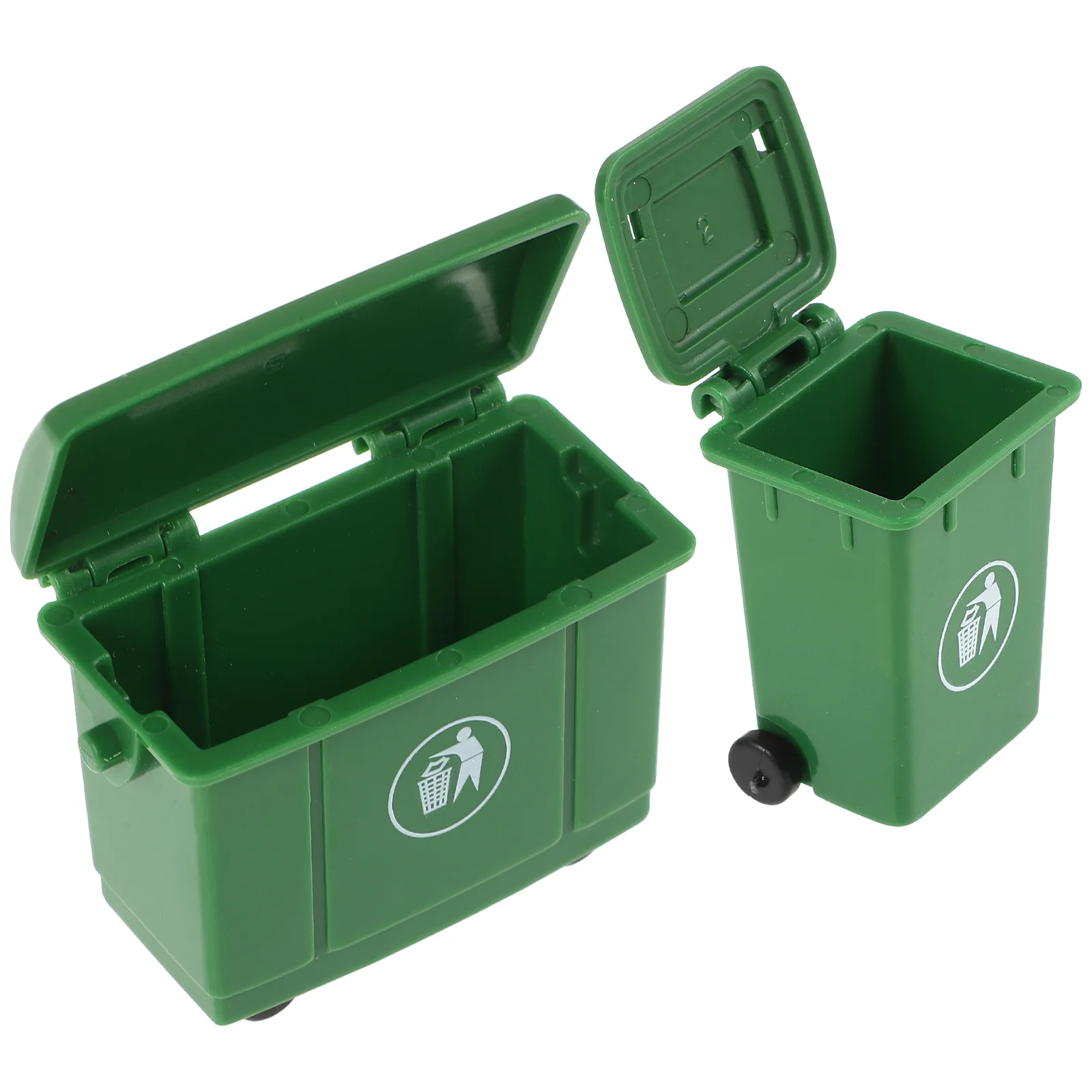 

2 Pcs House Trash Can Model Outdoor Tiny Small Sorting Garbage Bin Plastic Cans