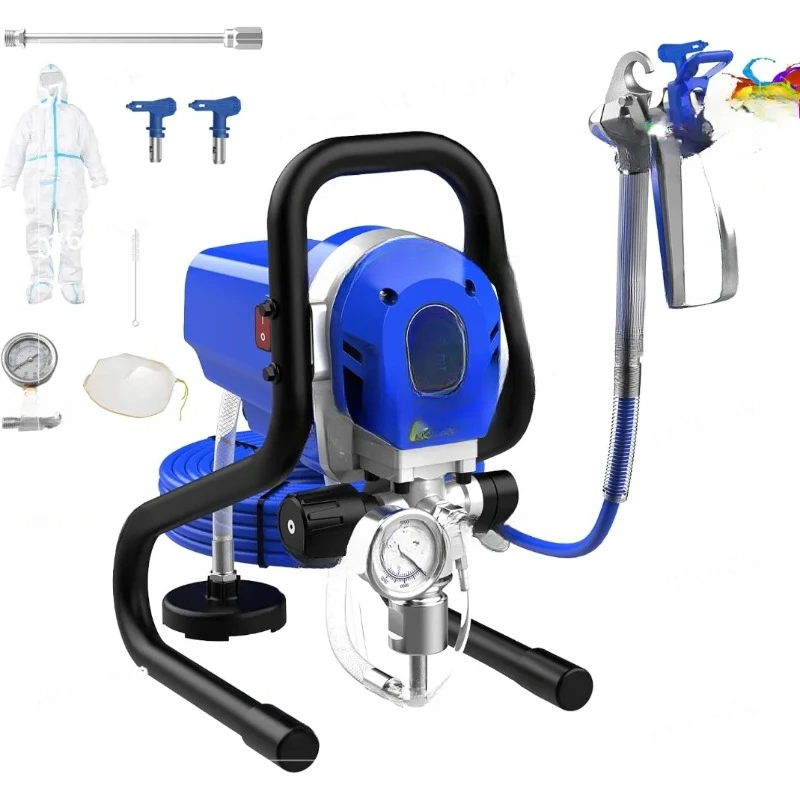 Stand-Airless-Farbspritzgerät, 1 PS, 3000 PSI, hocheffizientes Airless-Spritzgerät mit geringem Überspray, dünnerfrei, für den Außenbereich zu Hause