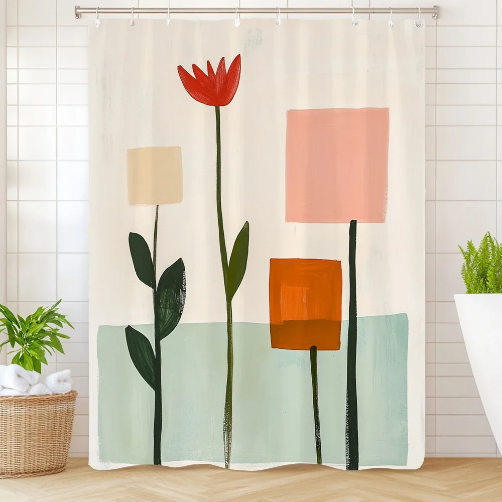 Underwater World Turtle and hippo Fish Shower Curtain, Ocean Bathroom Decor Shower Curtain, Waterproof Shower Curtain with Hooks