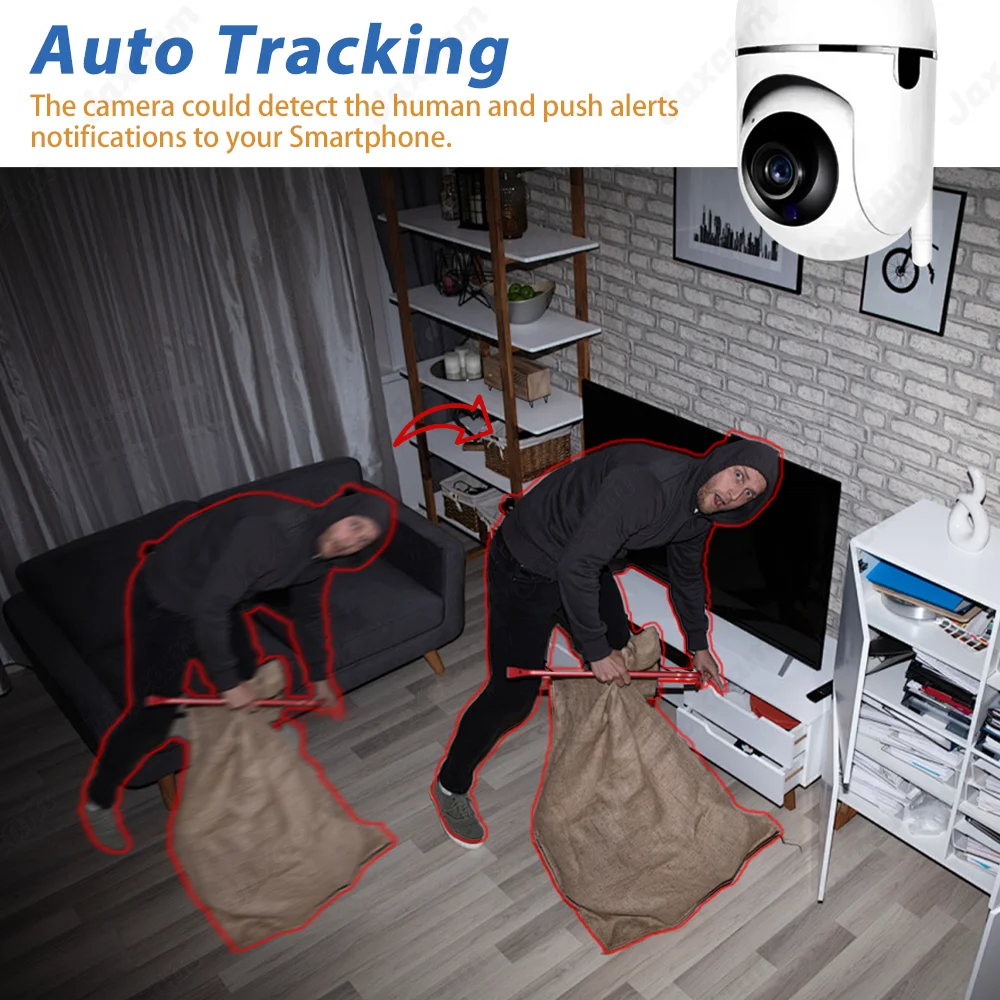 Tuya Smart  5MP 2.4Ghz WiFi PTZ Camera Auto Tracking Security Camera Two Way Audio AI Human Motion Detect Wireless Baby Monitor