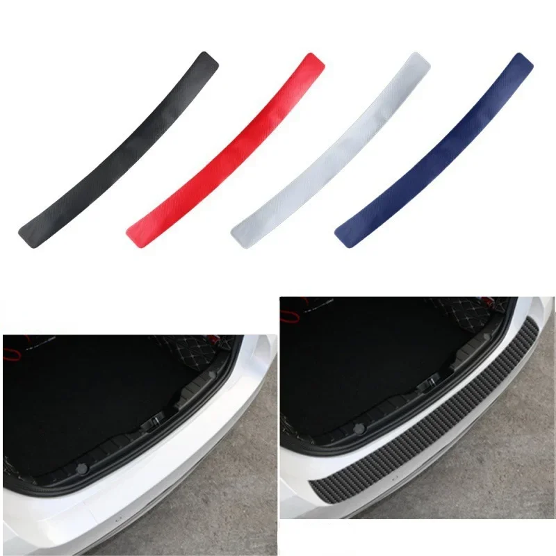 Car Door Threshold Carbon Fiber Sticker, Rear Guard Plate, Anti Scratch Strip, Anti Kick Film Protective Pad Trunk Pedal Sticker