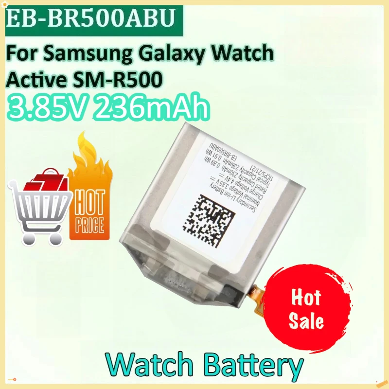 

Newly upgraded EB-BR500ABU 3.85V 236mAh Rechargeable Lithium Battery for Samsung Galaxy Watch Active SM-R500 Portable Battery