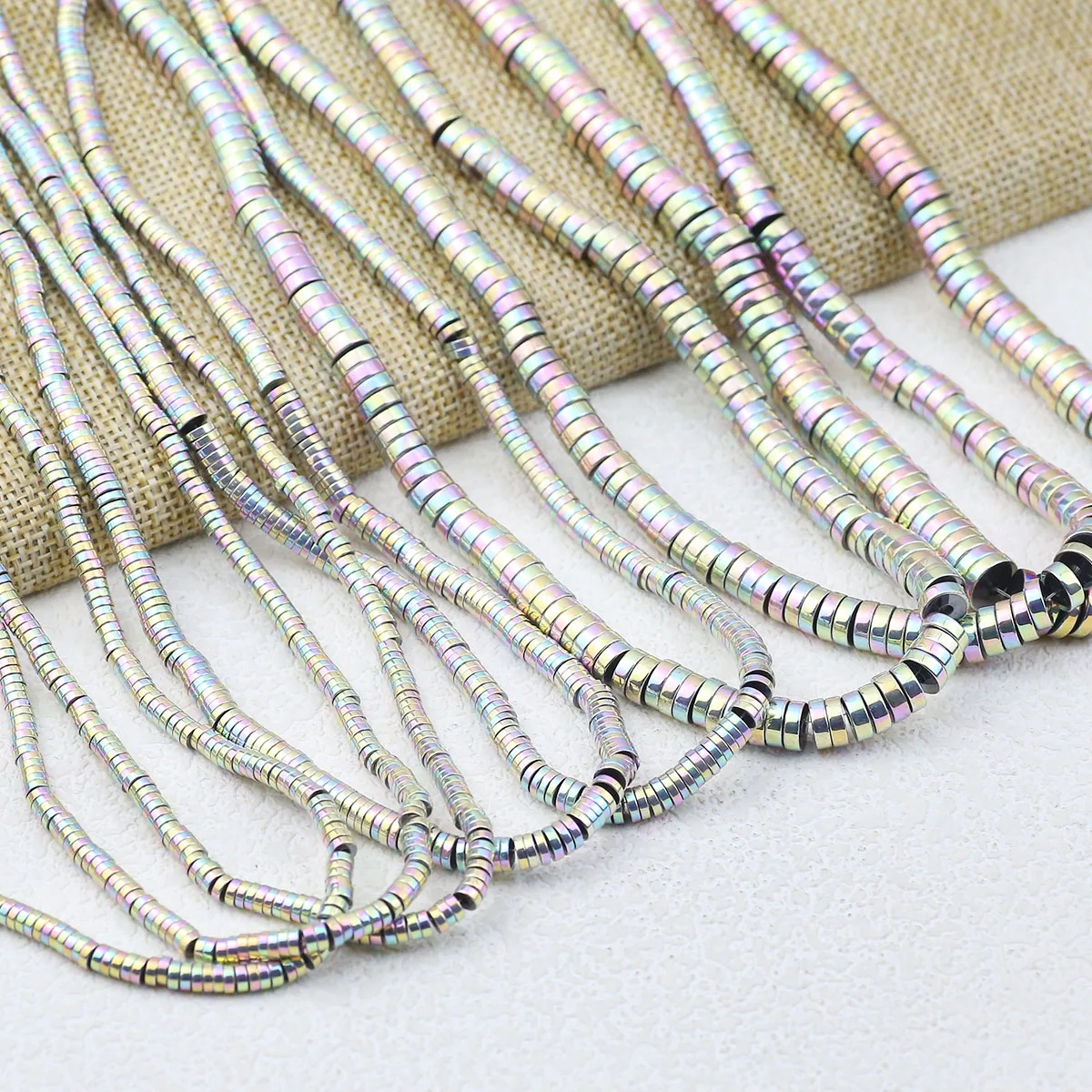 Natural Light Purple Hematita Stone, Chapeamento de Rodadas Planas Espaçadores, Contas Soltas para Fazer Jóias, DIY Encantos Acessórios, 3mm, 4mm, 6mm, 8mm