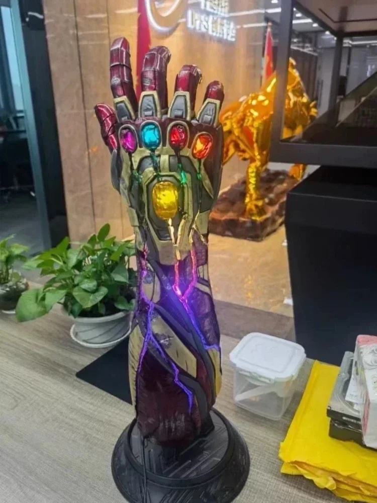 Marvel Iron Man Mk85 Nano Infinity Glove Model Action Figures Gk Desktop Decoration Toys Infinity Gauntlet 60cm Birthday Gifts