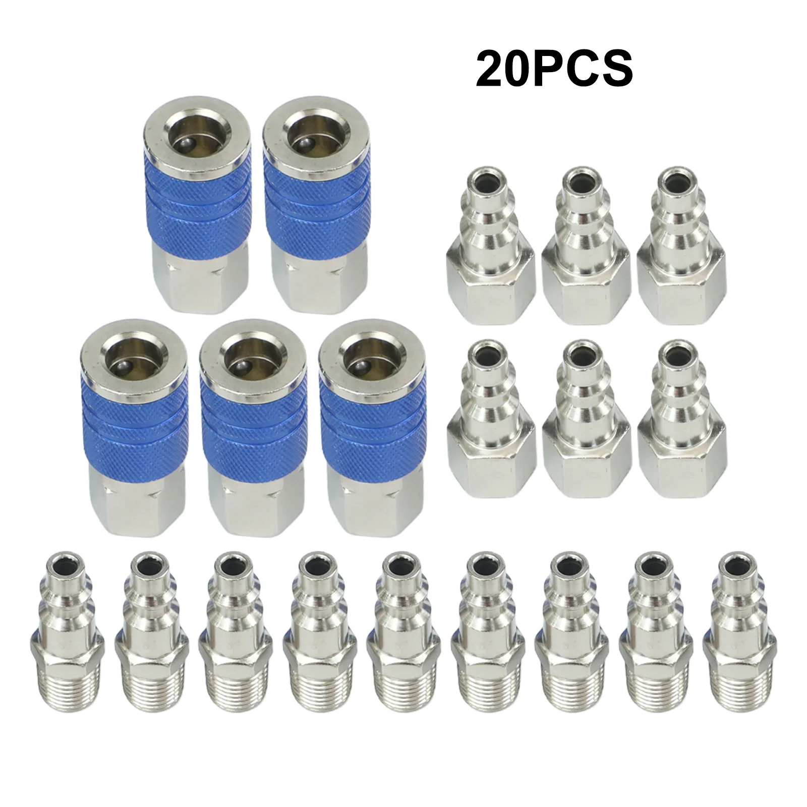 

Heavy Duty Air Hose Quick Coupler Set 20PCS with 1/4 NPT Male and Female Connectors for Efficient Airflow and Usage