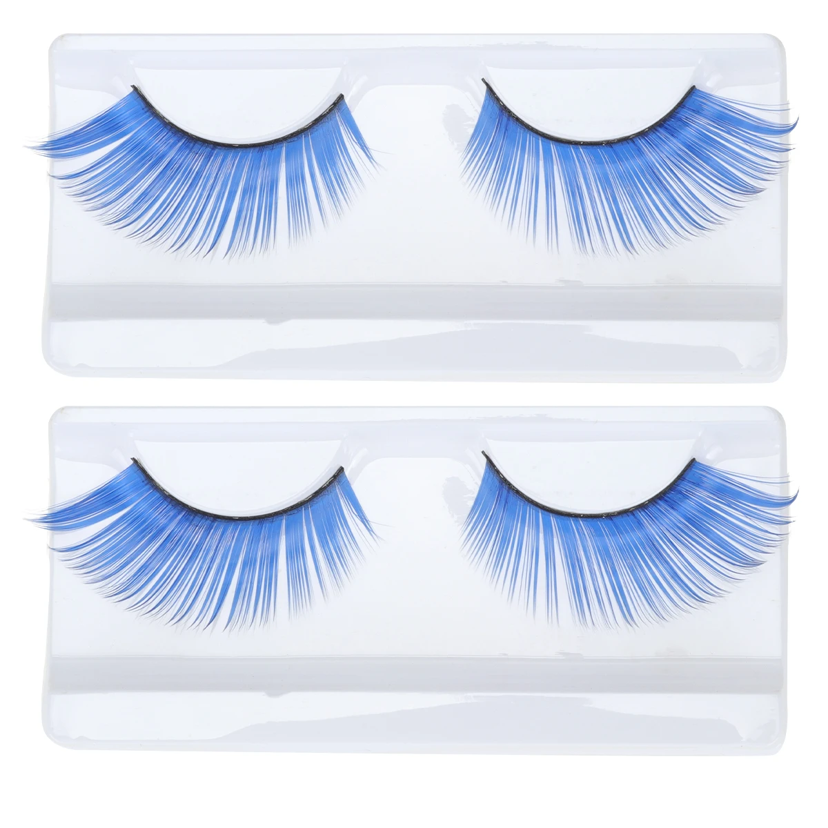

2 Pairs Blue False Eyelashes Halloween Women Fake Party Long Cosplay Performance