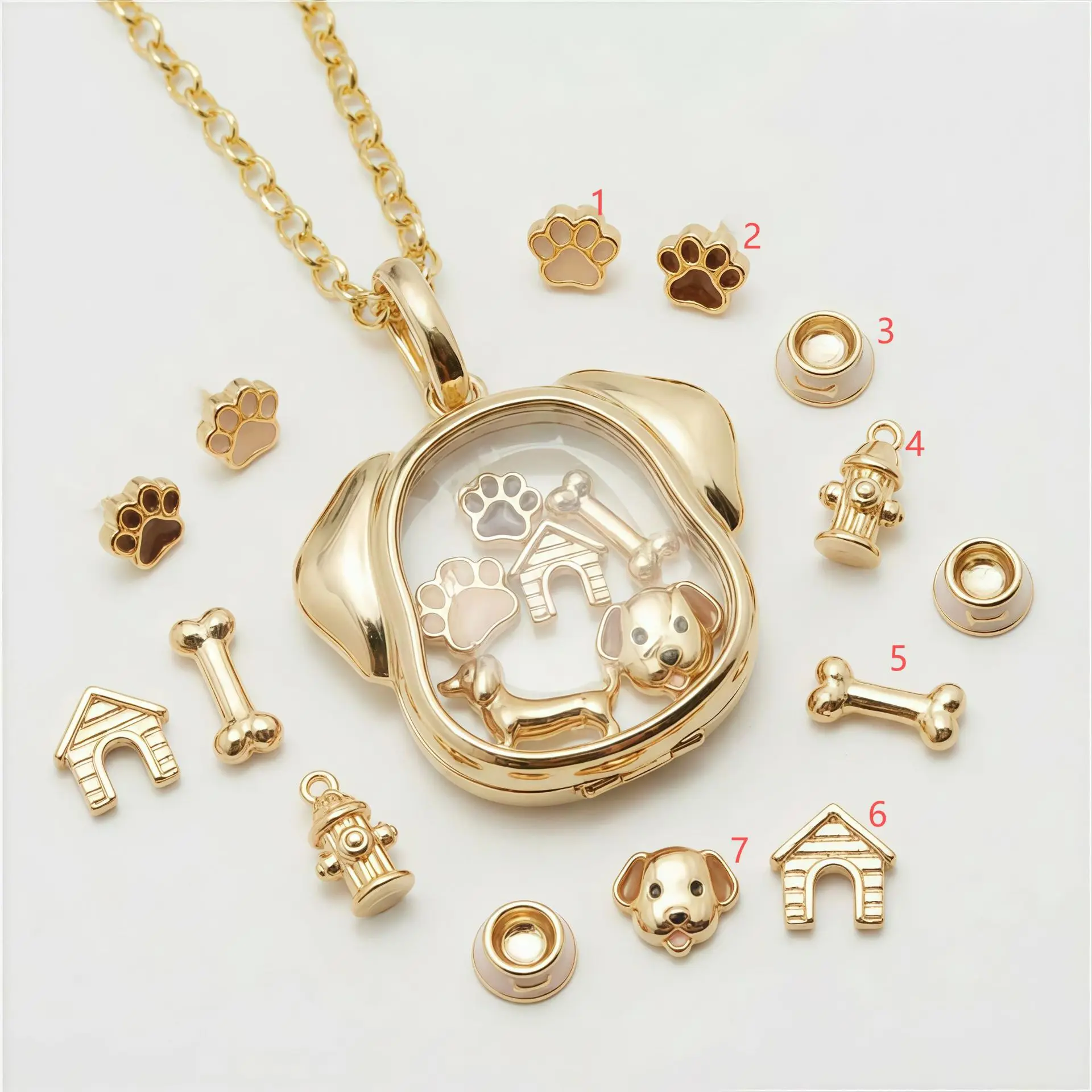 Vergoldete Kupferkette Anhänger DIY Charm-Set Haustier-Gedenk-Halskette Schmuckherstellung Geschenk für Frauen – Detail 2
