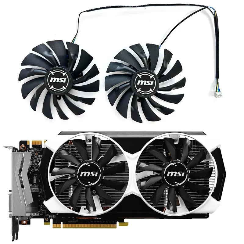 95MM New For MSI GeForce GTX960 970 980 980ti OC Graphics Card Replacement Fan PLD10010S12HH