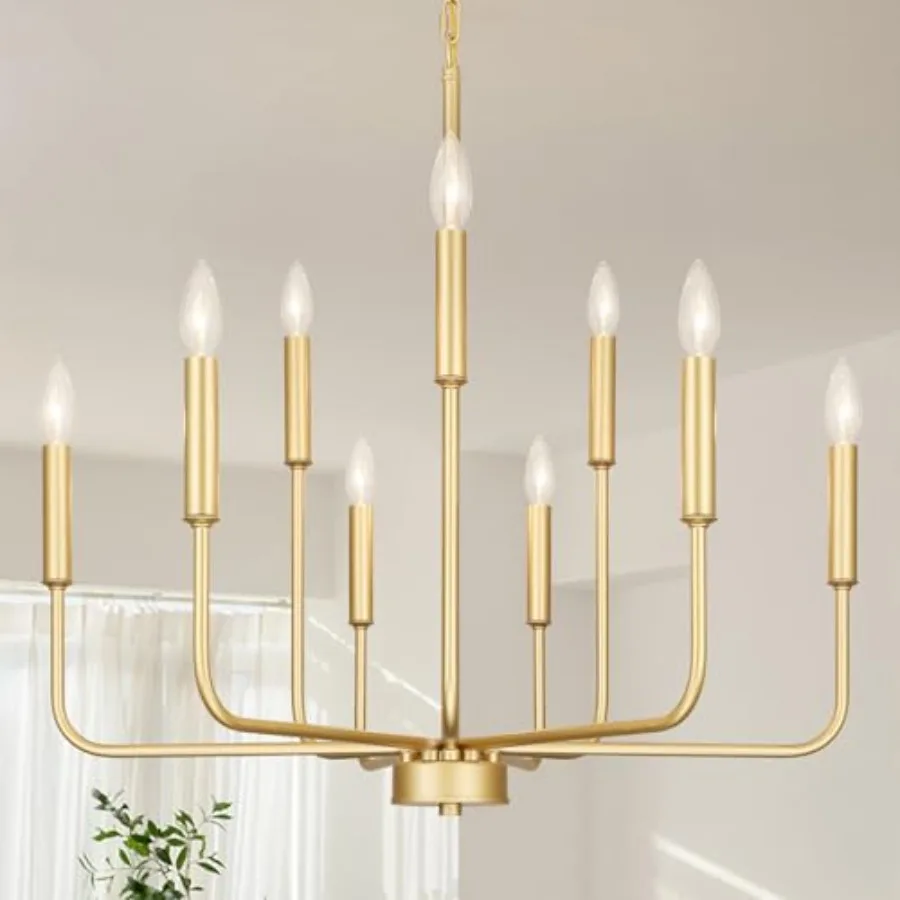 

Chandeliers for Dining Room Light Fixture Over Table, Modern Farmhouse Chandeliers for Living Room, Industrial Metal Candle Lig