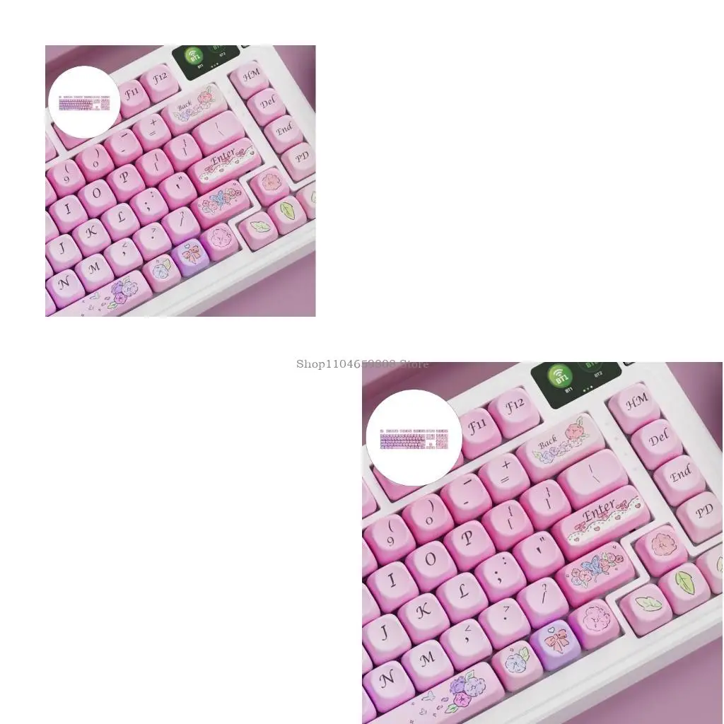 

Цветные сублимационные печатные компьютерные колпачки с изображением розового цветка для клавиатур