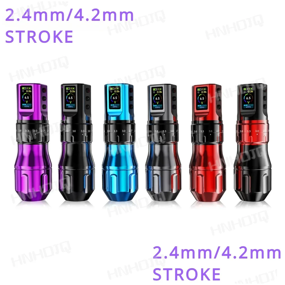 2.4mm/4.2mm stroke Wireless Tattoo Pen Professional  Tattoo Equipment Adjustable Stroke Big Color Screen Powerful Motor Tattoo