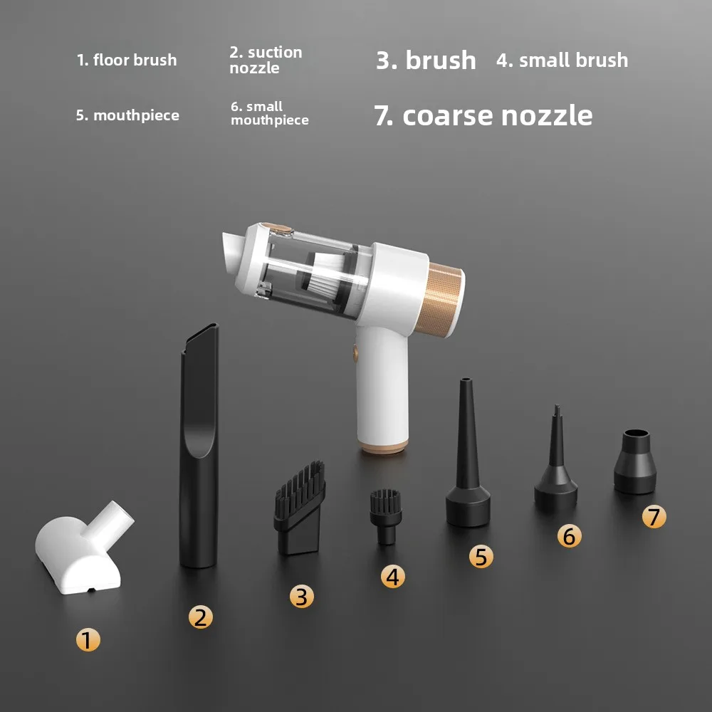 

Мощный беспроводной мини-пылесос с сильным всасыванием, перезаряжаемый, ручной, для дома и автомобиля, двойного назначения, компактный автомобильный пылесос