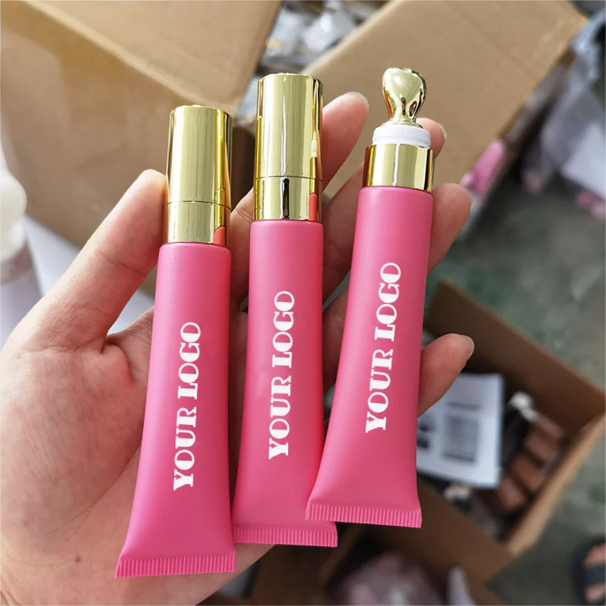 Squeeze Tube For Lip Gloss Eye Cream Container Packaging Private Label Empty Tubes Hot Pink 15ml Bottle Metal Applicator
