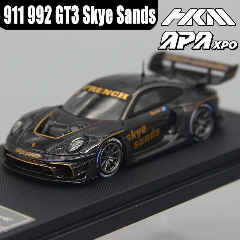 HKM 1/64 911 992 GT3 Rennsport Skye Alloy Motor Vehicle Toy Die-casting Metal Model Collection Boy Christmas Gifts