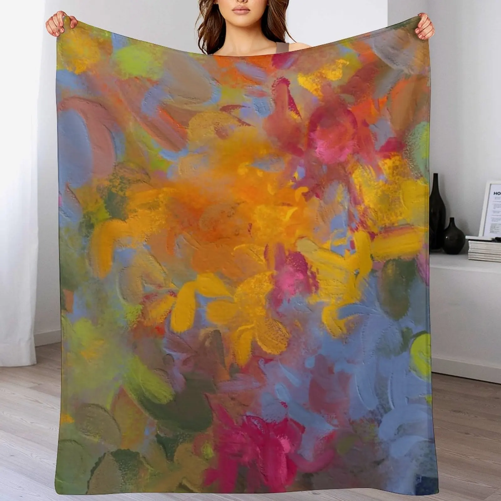 

Colors of Springtime Throw Blanket Warm Accent Blanket for Living Room Decoration