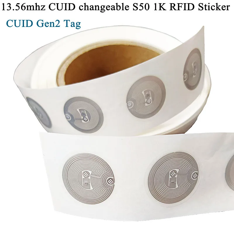 CUID Gen2 Changeable RFID Tag 13.56Mhz Clone Token IC Copy Badge ISO14443 Proximity Sticker 1K S50 Rewritable replica badge Key