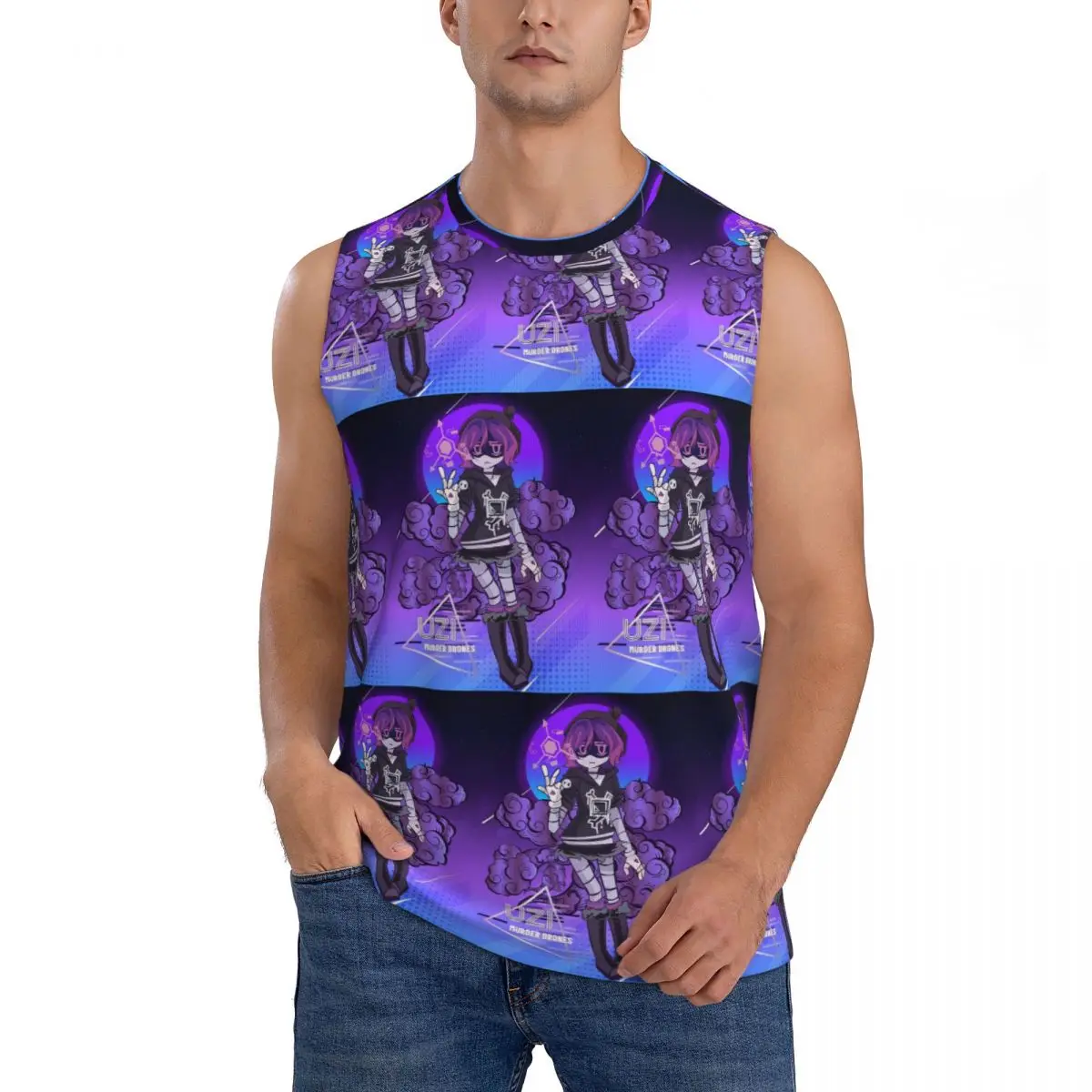 Murder Drones N And Uzi Doorman Men Sleeveless Tank Tops Quick Dry Breathable Gym Fitness Running Summer Casual Sport Vest