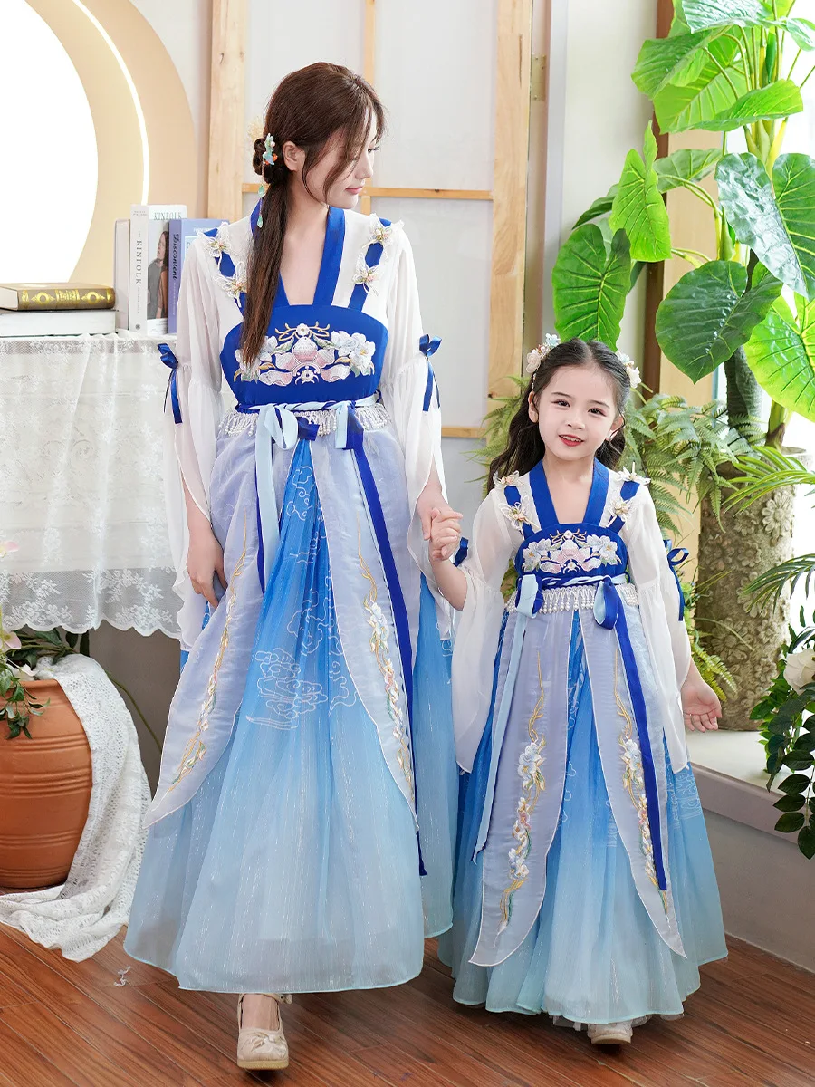 中国の伝統的な漢服ドレス女性ダンス妖精衣装女の子プリンセスパフォーマンスドレス子供パーティーコスプレ子育て服