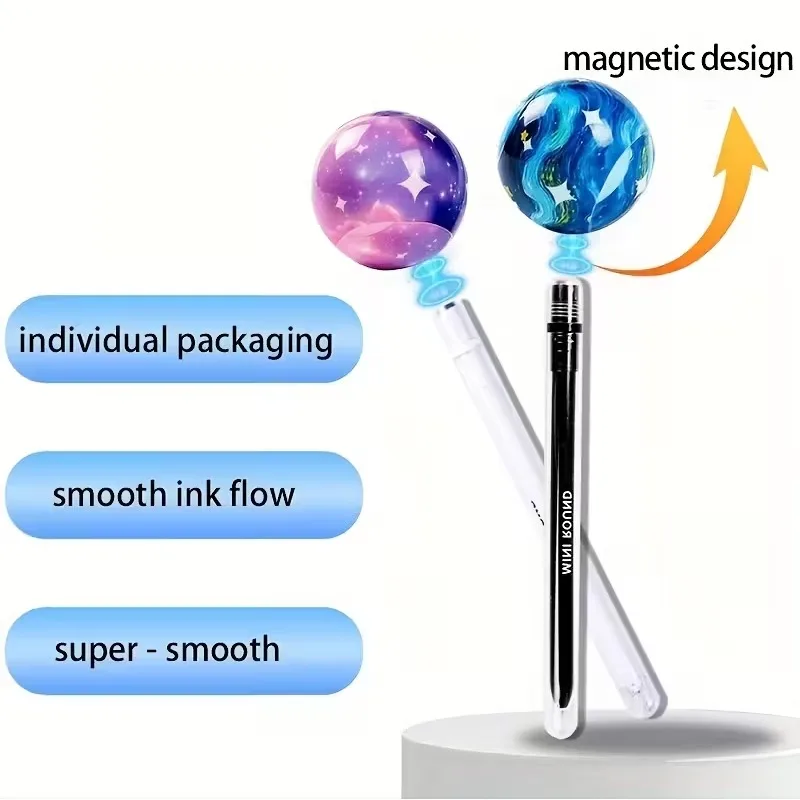 Magnetic Levitating Pen with 360° Rotating Base 0.5mm Fine Tip Gel Ink for Smooth Writing Stress-Relieving Novelty Desk Decor