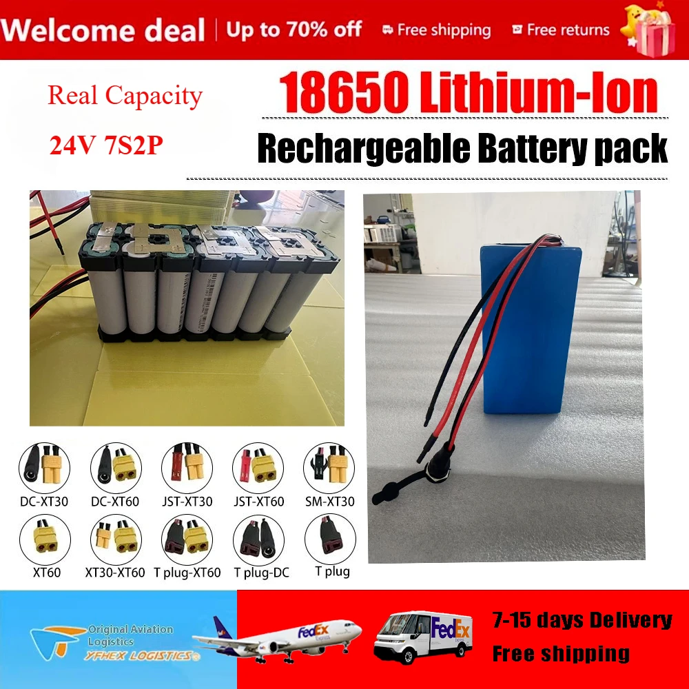 

24V 3.6Ah7S2P 18650 rechargeable lithium-ion battery electronic toy LED lighting battery with certification 24v lithium battery