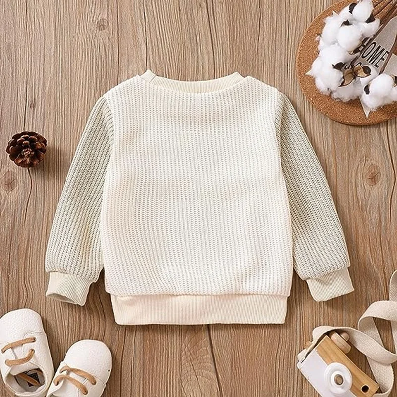 0-5Y Toddler Infant Kid Baby Boy Girl Sweaters Knit Long Sleeve Patchwork Clothing Tops Fall Spring Patchwork Style Clothes