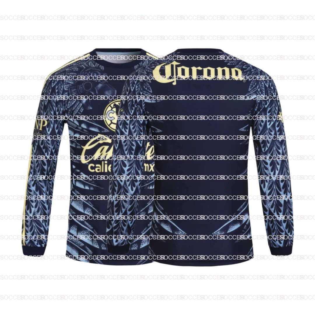 2025-26 Men's Away and Goalkeeper Long-sleeved Tops Club América Soccer Jerseys Summer Outdoor Sports Casual Dry Fit T-Shirts