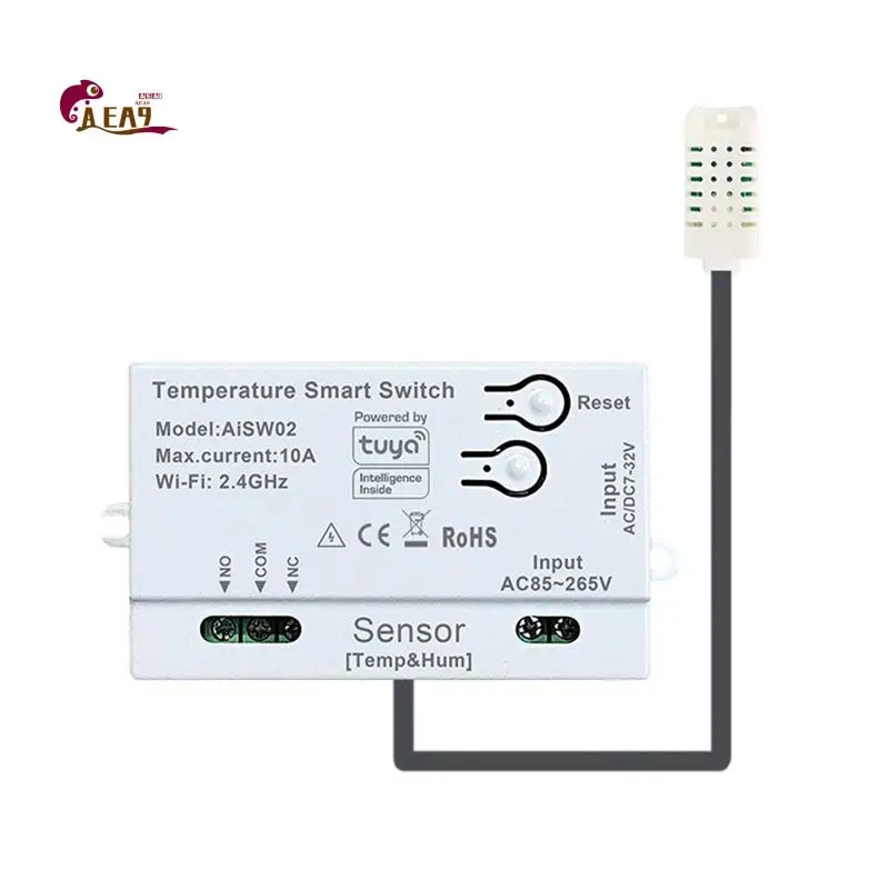 AEA9-Tuya Temperature Humidity Switch Sensor Wifi Temperature Humidity Switch Sensor With Temperature And Humidity Probe
