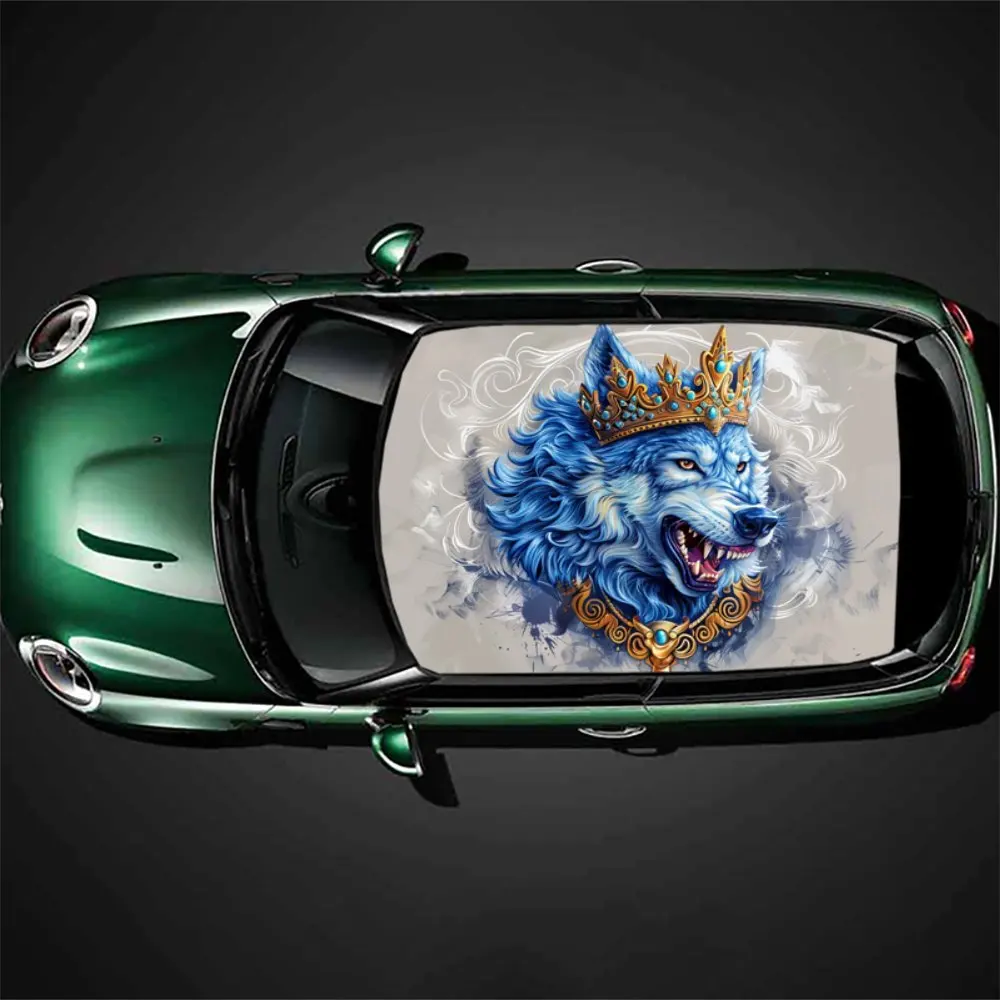

Gray Wolf Proud Shadow Animal Pattern Car Vinyl Wraps, Car Decal Preferred Animal Design, Car Roof Decal Preferred Vinyl Materia