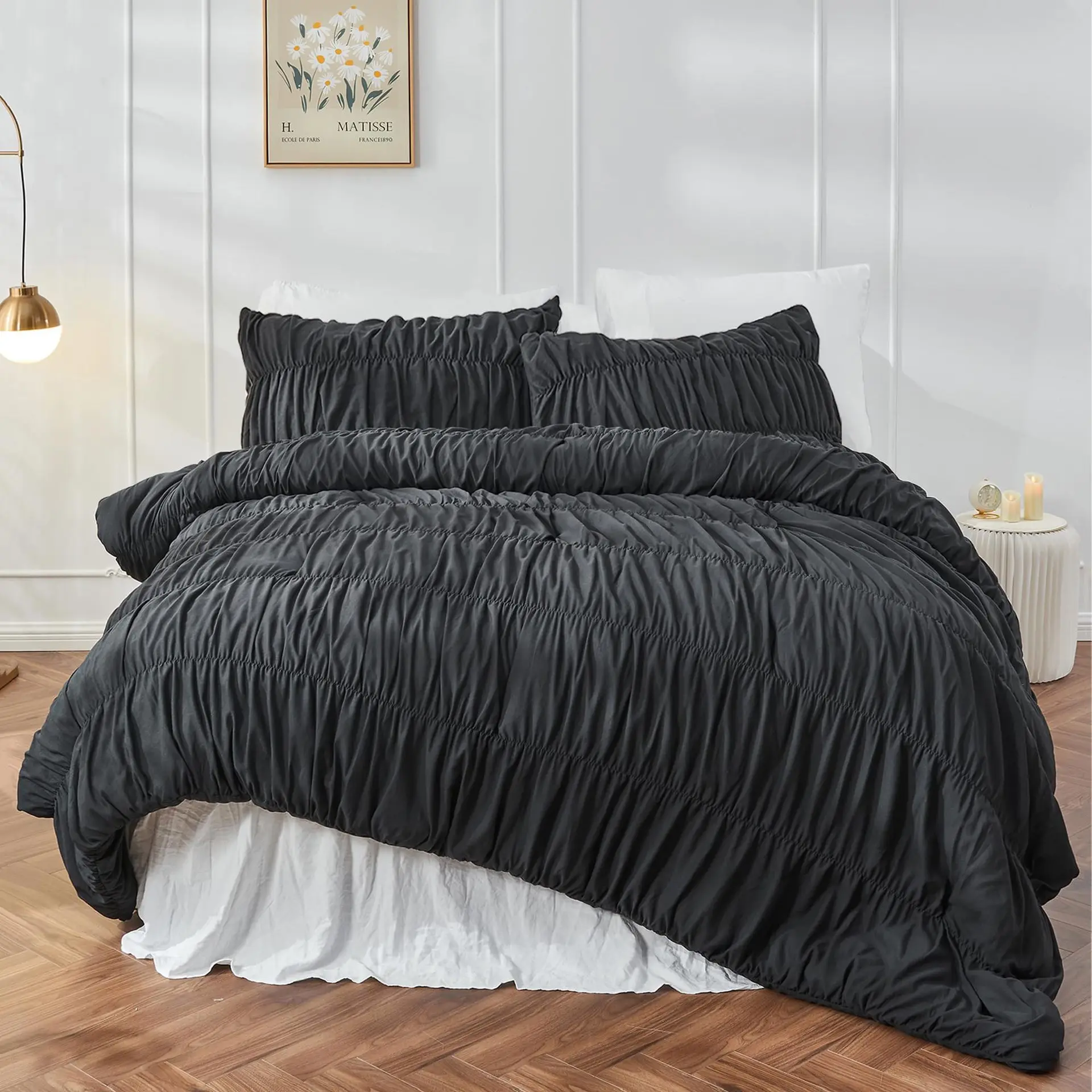 Bed Linen Bed Sheet Bedding Comforter Sets Wrinkled Light Brown Bohemian Fluffy Bedspread Bedding Duvet Cover 2/3 Pcs Set