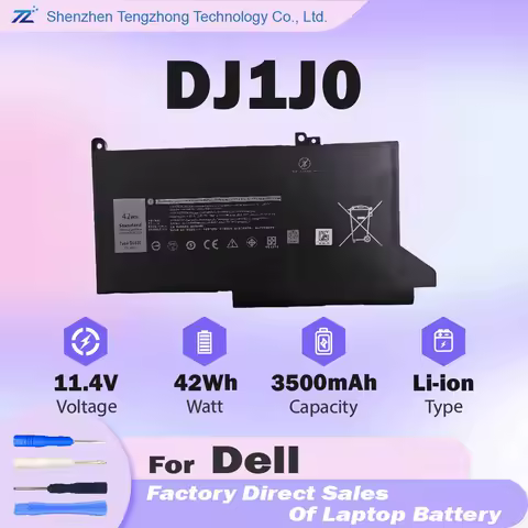 DJ1J0 Laptop Battery for DELL Latitude 12 7480 7280 Notebook Batteries