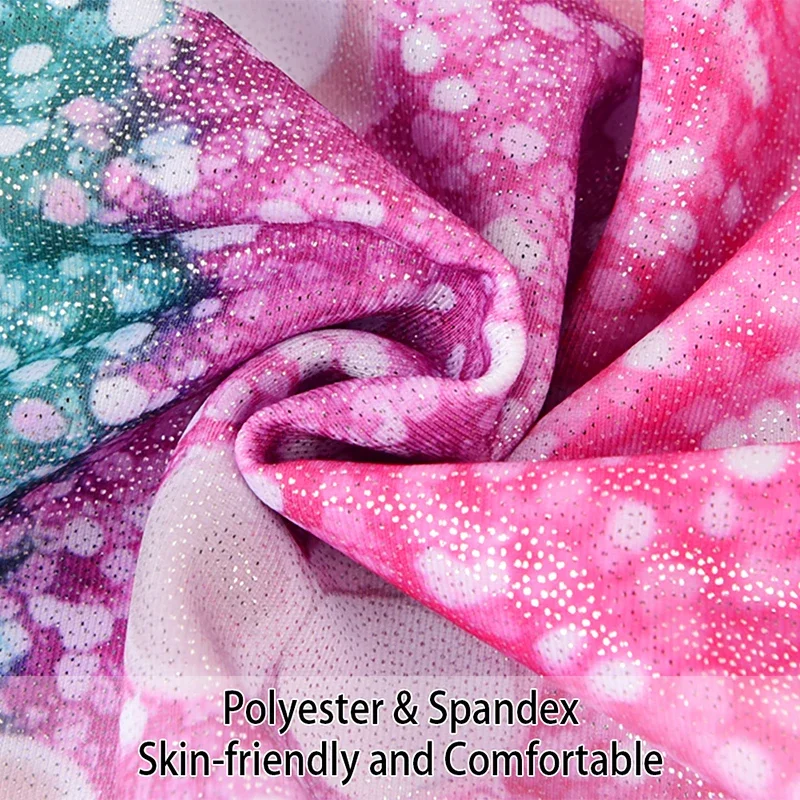 Leotardos de gimnasia para niñas, Biketards brillantes sin mangas de dos piezas, ropa deportiva con diadema para danza y gimnasia