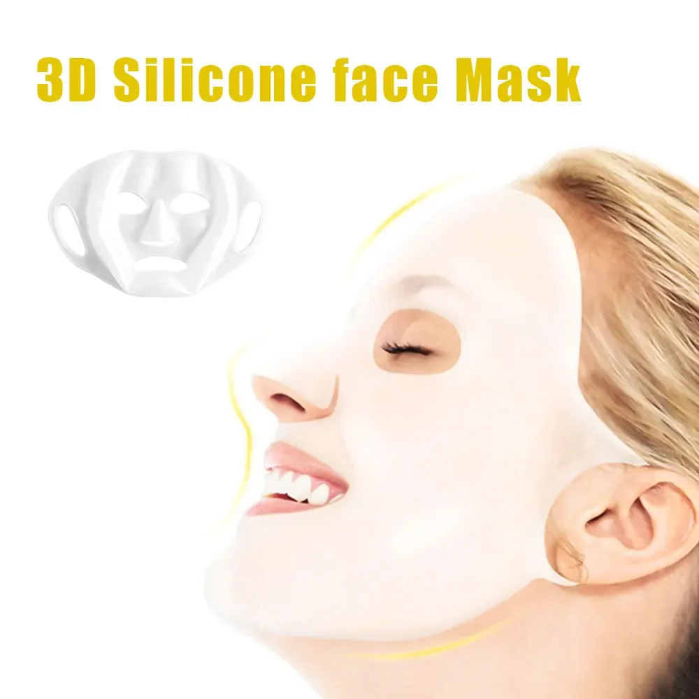 

1pc Reusable Face Mask Gel Sheet 3D Silicone Mask Lifting Anti Wrinkle Firming Fixed Tools Hanging Ear Moisturizing Face Mask