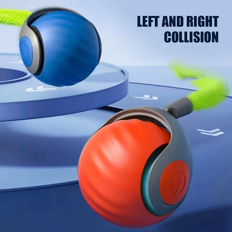 Cat Interactive Ball Toys Automatic Rolling Ball Faux Tail Rechargeable Smart Pet Electric Toy Dog Cat Training Imitate Mouse