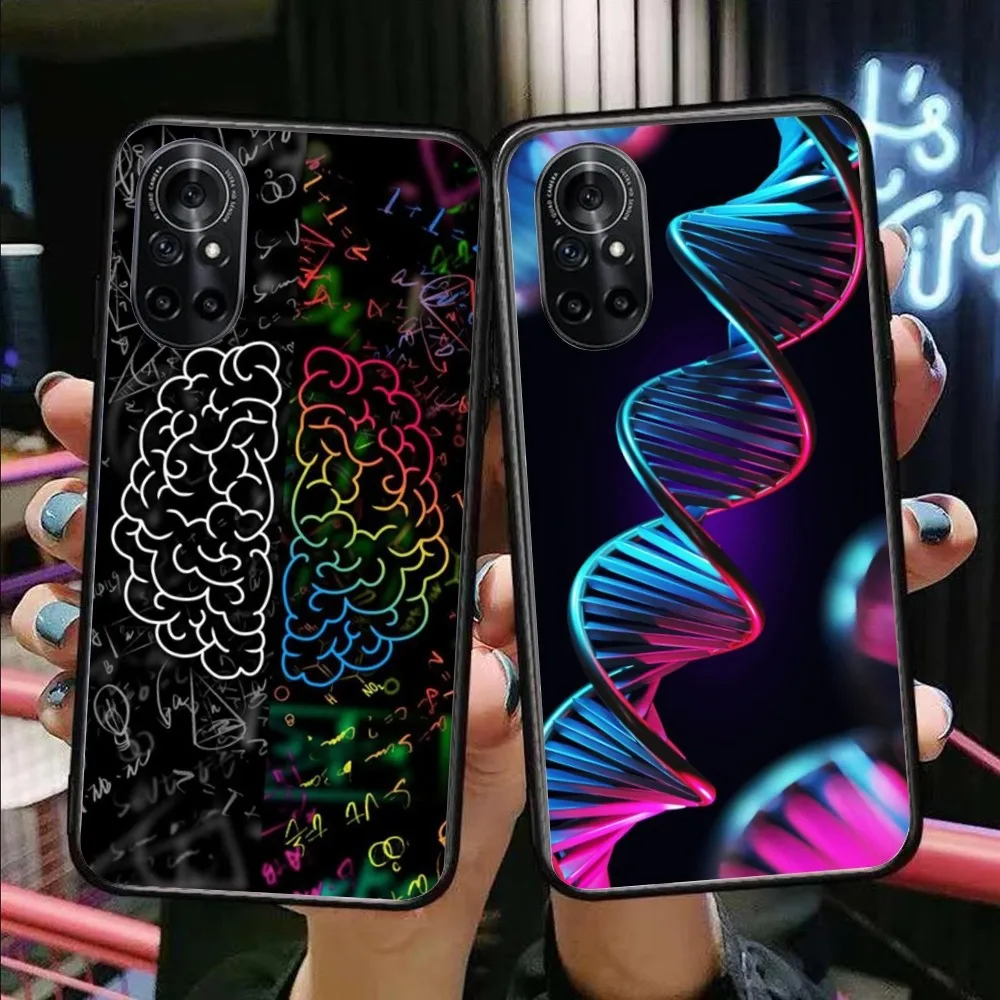 DNA Brain Neuron Mobile Phone Case for Honor 90 70 50 20 7S X9 X8 X7 Magic 4 3 Pro Black Soft Phone Cover Funda