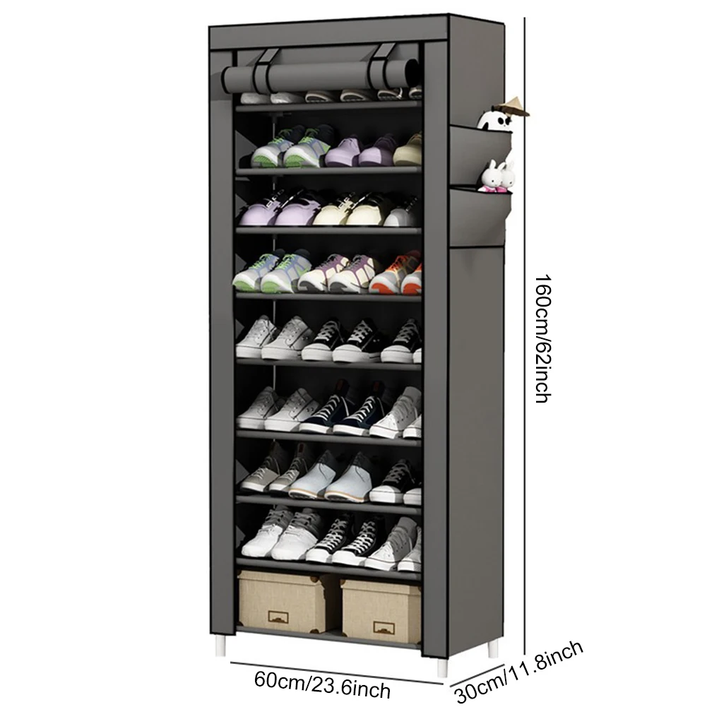 10-слойный шкаф для обуви с тканевым чехлом, пылезащитная полка для хранения обуви, отдельно стоящий органайзер для домашнего общежития, аренда корпуса