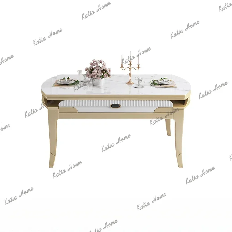 LSParty Event Folding Dining Table Wood Modern Luxury Design Home Dining Tables Chairs Round Mesa De Comedor Furniture For Kitch