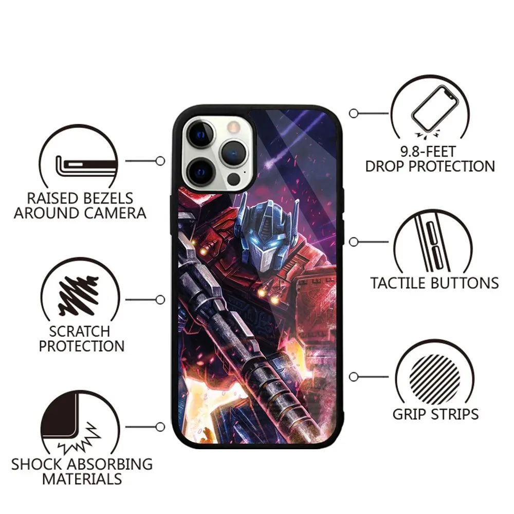 T-Transformerss Optimus Prime Phone Case Strong Magnetic For IPhone 15,14,13,Pro,Max,Plus,12,Mini For Magsafe Wireless Charging