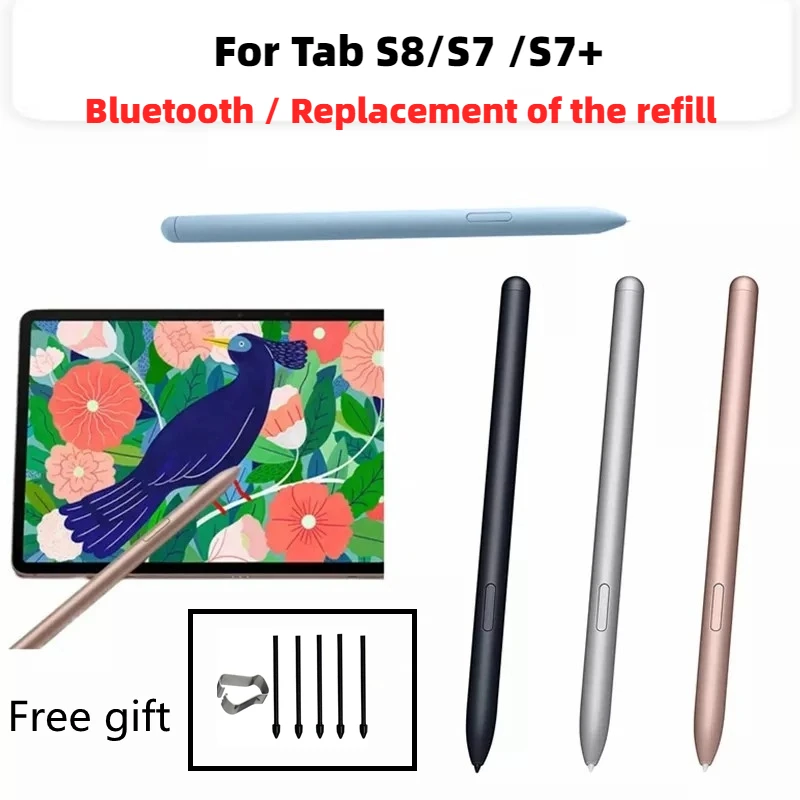 

For Samsung Galaxy Tab S8 stylus Tab S7 plus S7+ Bluetooth pen with pressure sense replaceable tip