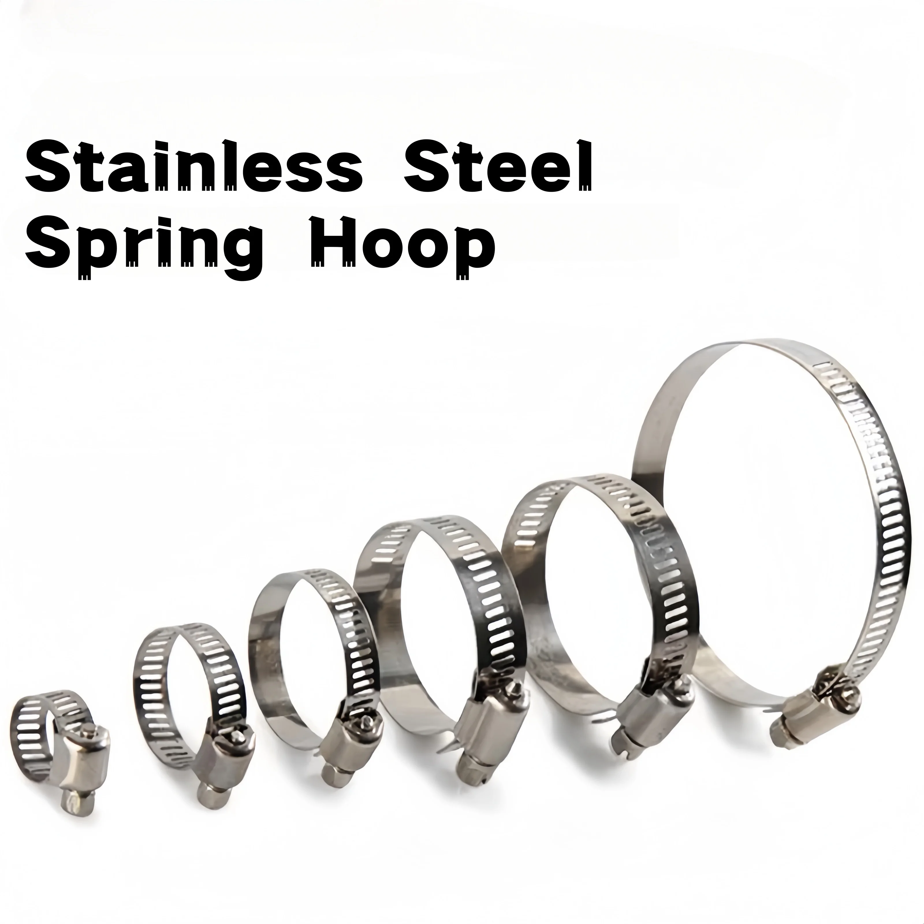 8mm ~ 165mm Stainless Steel Drive Hose Clamps Adjustable Water Pipe Tri Gear Worm Fuel Tube Spring Cramps Fixed Clip