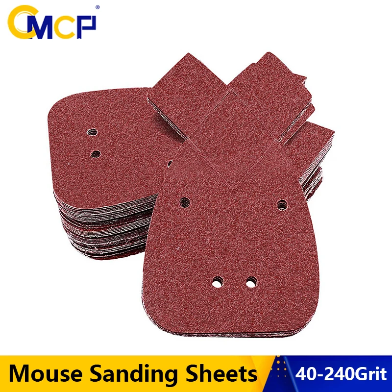 

CMCP 10 шт. шлифовальные листы для мыши, орбитальная наждачная бумага с 4 отверстиями для Black Decker Palm 40/80/120/240, зернистость для шлифования и полировки