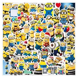 Minionses cartoon adesivos para garrafa de água, laptop, bagagem, brinquedos, graffiti, 50 pcs/set