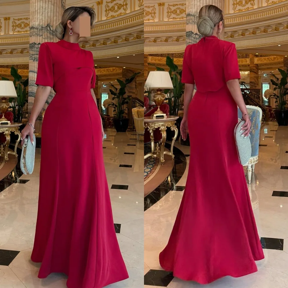 

Customized Chinese Style Simple Jersey Draped Ruched A-line Poretrait Long Dresses Bespoke Occasion Dresses Retro Elegant