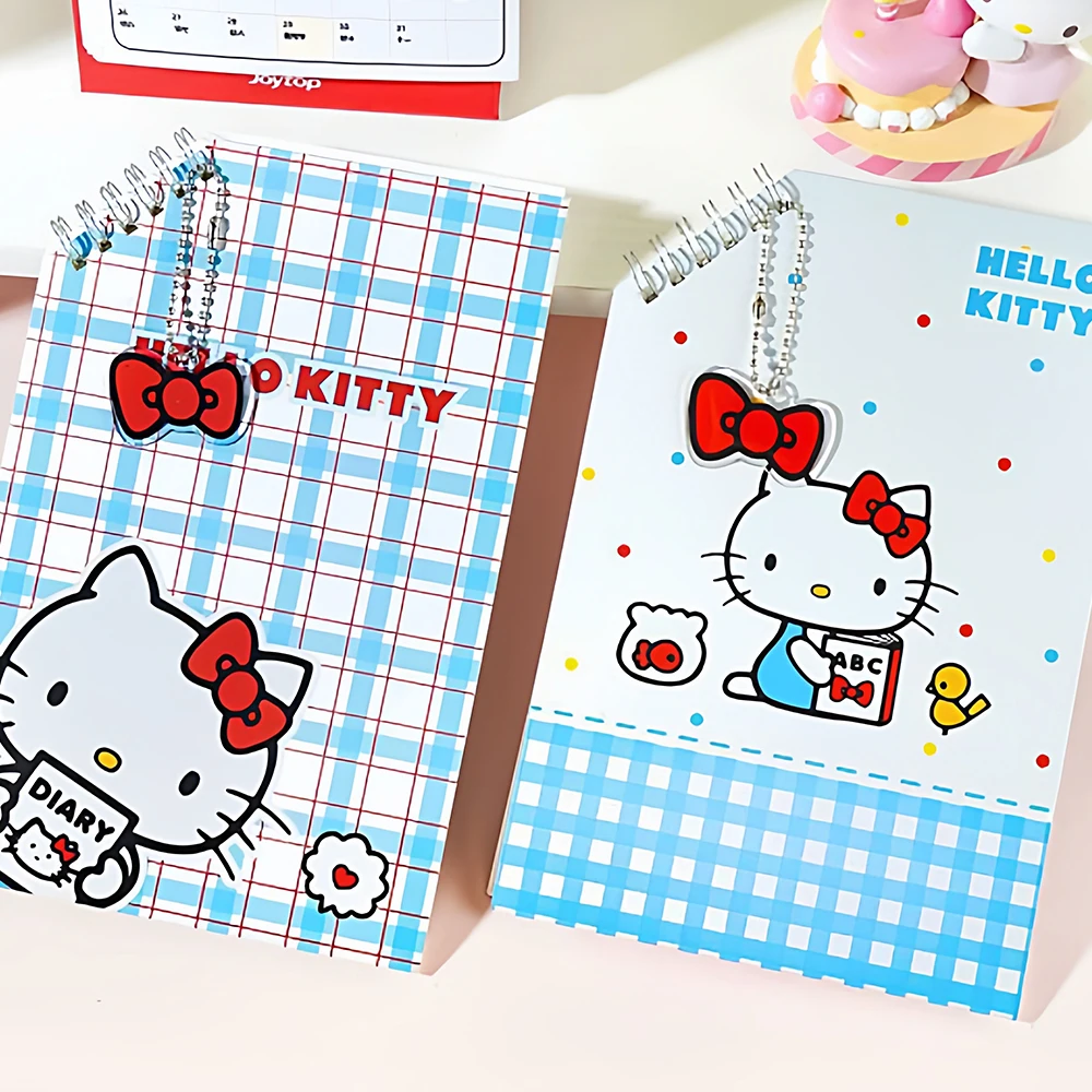 Genuine Hello Kitty Diagonal Spiral Notebook Sanrio A5 Loop Buckle Handbook Cartoon School Office Stationery Supplies Gifts