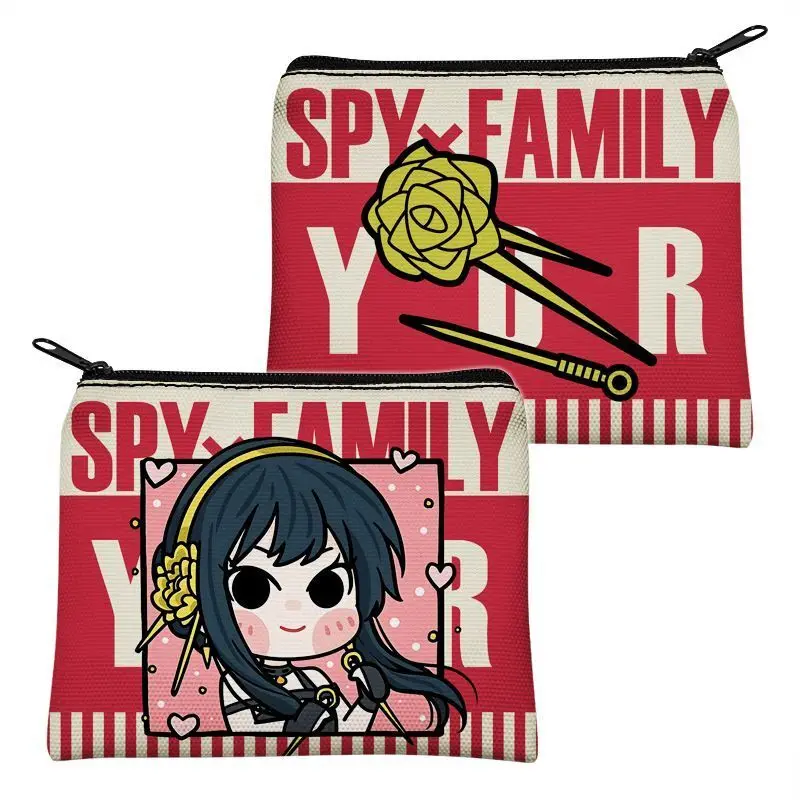 Spy X Family Anime Fan Merchandise Canvas Coin Purse Bag Aniya Lloyd Joel Portable Storage Anime